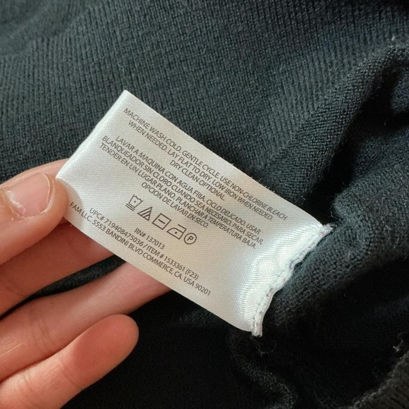 Banana Republic Black 100% Merino Wool Crew Neck Long Sleeve Sweater XL - Picture 4 of 7